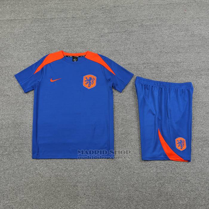 Chandal del Paises Bajos Manga Corta 2024-2025 Azul - Pantalon Corto